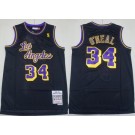 Men's Los Angeles Lakers #34 Shaquille O'Neal Black 1996 Swingman Jersey