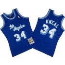 Men's Los Angeles Lakers #34 Shaquille O'Neal Blue 1996 Swingman Jersey