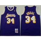Men's Los Angeles Lakers #34 Shaquille O'Neal Purple 1996 Swingman Jersey