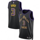 Men's Los Angeles Lakers #3 Anthony Davis Black 2023 City Icon Heat Press Jersey