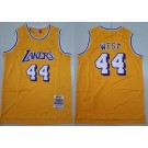 Men's Los Angeles Lakers #44 Jerry West Yellow 1971 Throwback Swingman Jersey