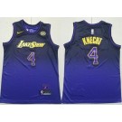 Men's Los Angeles Lakers #4 Dalton Knecht Purple 2024 City Sponsor Swingman Jersey