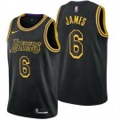 Men's Los Angeles Lakers #6 LeBron James Black City Icon Hot Press Jersey