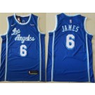 Men's Los Angeles Lakers #6 LeBron James Blue Classic Icon Sponsor Swingman Jersey