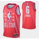 Men's Los Angeles Lakers #6 LeBron James Red Diamond 75th 2022 All Star Heat Press JerseyJersey