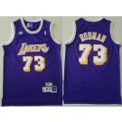 Men's Los Angeles Lakers #73 Dennis Rodman Purple Hollywood Classic Throwback Swingman Jersey