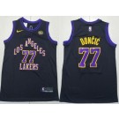 Men's Los Angeles Lakers #77 Luka Doncic Black 2023 City Sponsor Swingman Jersey
