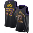 Men's Los Angeles Lakers #77 Luka Doncic Black 2025 City Heat Press Jersey