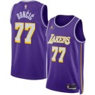 Men's Los Angeles Lakers #77 Luka Doncic Purple 2025 Statement Heat Press Jersey
