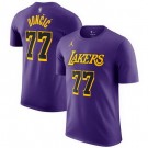 Men's Los Angeles Lakers #77 Luka Doncic Purple Statement T Shirt
