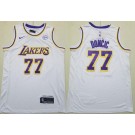 Men's Los Angeles Lakers #77 Luka Doncic White Sponsor Swingman Jersey