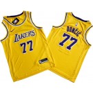Men's Los Angeles Lakers #77 Luka Doncic Yellow Swingman Jersey