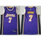 Men's Los Angeles Lakers #7 Carmelo Anthony Purle Statement Icon Sponsor Swingman Jersey