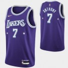 Men's Los Angeles Lakers #7 Carmelo Anthony Purple City Diamond 75th Icon Hot Press Jersey
