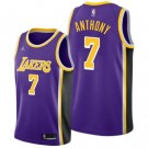 Men's Los Angeles Lakers #7 Carmelo Anthony Purple Statement Icon Hot Press Jersey