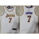 Men's Los Angeles Lakers #7 Carmelo Anthony White Icon Swingman Jersey