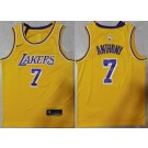 Men's Los Angeles Lakers #7 Carmelo Anthony Yellow Icon Swingman Jersey