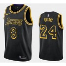 Men's Los Angeles Lakers #8#24 Kobe Bryant Black City Icon Hot Press Jersey