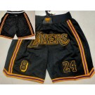 Men's Los Angeles Lakers #8#24 Kobe Bryant Black Just Don Shorts