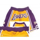 Men's Los Angeles Lakers #8#24 Kobe Bryant Yellow Just Don Shorts