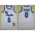 Men's Los Angeles Lakers #8 Kobe Bryant White 1996 Throwback Swingman Jersey