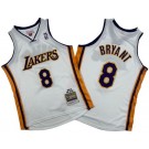 Men's Los Angeles Lakers #8 Kobe Bryant White 2003 Throwback Swingman Jersey