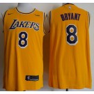 Men's Los Angeles Lakers #8 Kobe Bryant Yellow Icon Sponsor 2018 Swingman Jersey