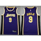 Men's Los Angeles Lakers #9 Bronny James Purple Statement Sponsor Swingman Jersey