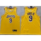 Men's Los Angeles Lakers #9 Bronny James Yellow Swingman Jersey