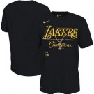 Men's Los Angeles Lakers Black 2020 Champions Printed T Shirt 201097