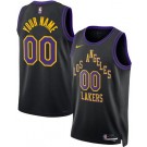 Men's Los Angeles Lakers Custom Black 2025 City Heat Press Jersey