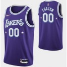 Men's Los Angeles Lakers Custom Purple City Diamond 75th Icon Hot Press Jersey