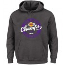 Men's Los Angeles Lakers Gray 2020 Champions Printed Pullover Hoodie 201091