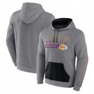 Men's Los Angeles Lakers Gray Off The Bench Color Block Pullover Hoodie