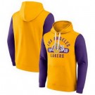 Men's Los Angeles Lakers Yellow Bold Attack Pullover Hoodie