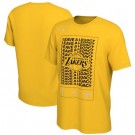 Men's Los Angeles Lakers Yellow Printed T Shirt 201003