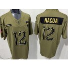 Men's Los Angeles Rams #12 Puka Nacua Limited Green 2025 Salute To Service Jersey