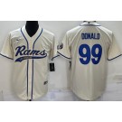 Men's Los Angeles Rams #99 Aaron Donald Bone Baseball Jersey