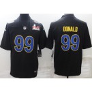 Men's Los Angeles Rams #99 Aaron Donald Limited Black 2022 Super Bowl LVI Bound Vapor Jersey