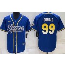 Men's Los Angeles Rams #99 Aaron Donald Royal Baseball Jersey