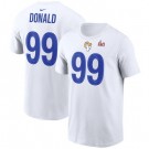 Men's Los Angeles Rams #99 Aaron Donald White Super Bowl LVI Bound T-Shirt