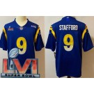 Men's Los Angeles Rams #9 Matthew Stafford Limited Royal 2022 Super Bowl LVI Bound Vapor Jersey