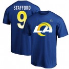 Men's Los Angeles Rams #9 Matthew Stafford Royal Big Logo Super Bowl LVI Bound T-Shirt