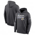 Men's Los Angeles Rams Anthracite 2021 AFC Champions Locker Room Trophy Collection Pullover Hoodie