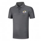 Men's Los Angeles Rams Anthracite Collection Striped Performance Pique Polo