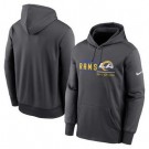 Men's Los Angeles Rams Anthracite Prime Logo Name Split Pullover Hoodie