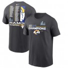 Men's Los Angeles Rams Anthracite Super Bowl LVI Champions Roster T-Shirt