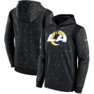 Men's Los Angeles Rams Black 2021 Crucial Catch Therma Pullover Hoodie
