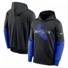 Men's Los Angeles Rams Black Color Block Fleece Performance Pullover Hoodie