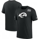 Men's Los Angeles Rams Black Crucial Catch Sideline Performance T Shirt 404